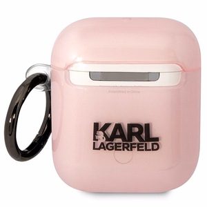 Karl Lagerfeld KLA2HNCHTCP Airpods 1/2 dėklas rožinis/rožinis Ikonik Choupette
