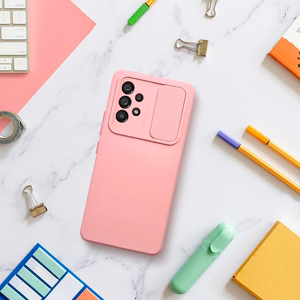 SLIDE dėklas telefonui SAMSUNG A14 5G / A14 4G šviesiai rožinis