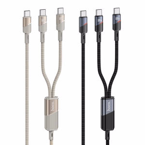 Kabelis 2in1 USB C į USB C / USB C Hoco 5A 100W 1,2 m U139 auksinis