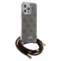 Guess Crossbody Cord 4G Print dėklas telefonui iPhone 15 Pro Max - rudas