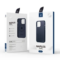 Dux Ducis Naples dėklas iPhone 14 Pro Max magnetinis odinis dėklas MagSafe mėlynas