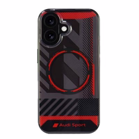 Audi IML Sport Magnetinis iPhone 16 6.1" juodas/juodas kietas dėklas AUS-IMLMIP16-RSQ/D2-BK