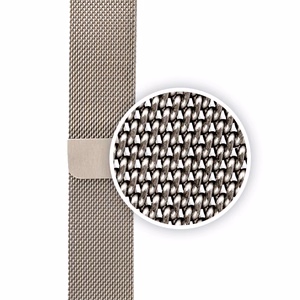 Crong Milano Steel nerūdijančiojo plieno dirželis, skirtas Apple Watch 44 / 45 / 46 / 49 mm, šampano spalvos