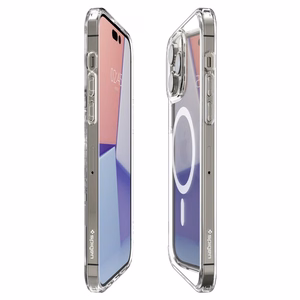 Spigen Ultra Hybrid Magnetinis dėklas su MagSafe iPhone 14 Pro - skaidrus/baltas