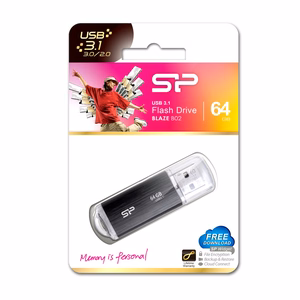 SILICON POWER Blaze B02 Pendrive USB atmintinė 64 GB USB Type-A 3.2 Gen 1 (SP064GBUF3B02V1K) Juoda