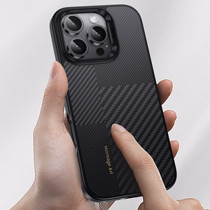 Benks Montage magnetinis Armor Pro Kevlar dėklas su metaliniu rėmeliu 600D+1500D Iphone 16 Plus telefonui juodas