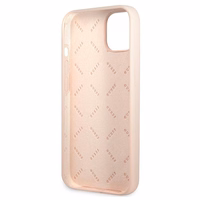 Guess GUHCP13SSLTGP iPhone 13 mini 5.4" rožinis kietas dėklas silikoninis trikampis