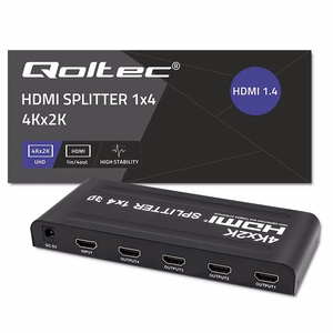 Qoltec 51798 aktyvus HDMI skirstytuvas 4 x HDMI 4K x 2K | 3,4 Gb/s