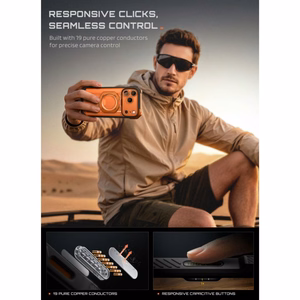 Supcase UB Grip Mag MagSafe dėklas iPhone 18 Pro / 17 Pro – oranžinis