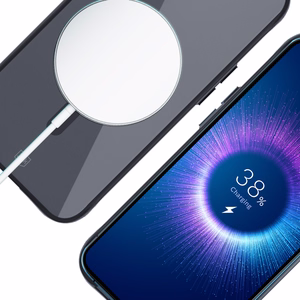 Чехол 3mk Satin Armor MagCase с MagSafe для iPhone 15 Plus - прозрачный с чёрной рамкой