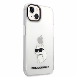 Karl Lagerfeld Ikonik Choupette dėklas telefonui iPhone 14 Plus - permatomas