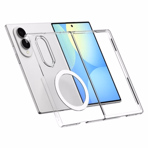 Spigen AirSkin MagFit MagSafe dėklas Samsung Galaxy Z Fold 8, skaidrus ir baltas