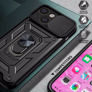 Slide Camera Armor dėklas telefonui Iphone 13 Pro Max juodas