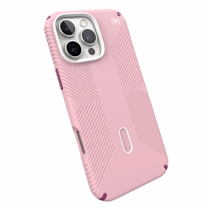 Speck Presidio2 Grip ClickLock & MagSafe dėklas, skirtas iPhone 16 Pro Max, „Wednesday Pink“ / „Boysenberry Purple“ / baltas
