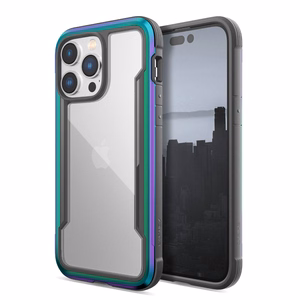 X-Doria Raptic Shield dėklas, skirtas iPhone 14 Pro Max, aliumininis, išbandytas kritimu iš 3 m aukščio, vaivorykštinis