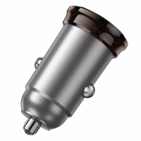 Automobilinis įkroviklis Hoco USB A + USB C QC3.0 PD 43W + kabelis USB C į USB C NZ16A metalinis pilkas