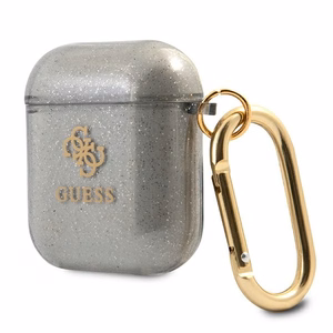Guess GUA2UCG4GK AirPods dėklas juodas/juodas Blizgučių kolekcija