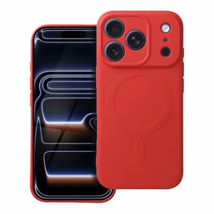 Silikoninis MAG COVER dėklas telefonui iPhone 17 Pro raudonas, suderinamas su MagSafe