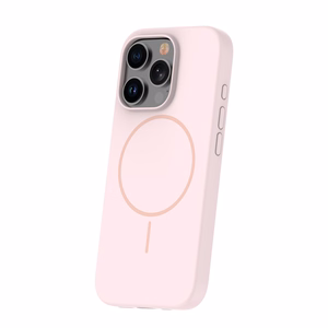 Silikoninis Itin plonas Magnetinis dėklas telefonui iPhone 15 Pro Max 6,7" šviesiai rožinė