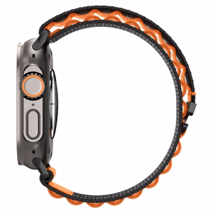 SPIGEN WBF1 dirželis APPLE WATCH 6 / 7 / 8 / 9 / 10 / SE / ULTRA 1 / 2 (44 / 45 / 46 / 49 MM) juodas/oranžinis