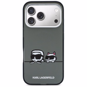 Karl Lagerfeld IML Karl & Choupette Peekaboo Logo MagSafe Dėklas for iPhone 17 Pro Max - juodas