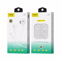 FONENG laidinės ausinės T61 USB-C su mikrofonu 1.2M baltas