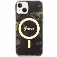 Guess GUHMP14MHTMRSK iPhone 14 Plus 6.7" Dėklas telefonui juodas/juodas auksinis marmuras Magnetinis