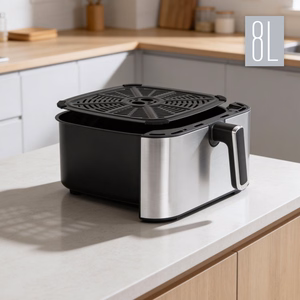 TEESA DIGITAL AIR FRYER XXL karšto oro gruzdintuvė, 8 l, 1700 W, didelis dubuo, programos, šilumos palaikymas
