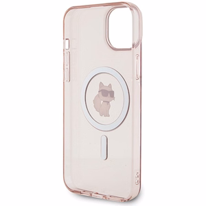 Dėklas telefonui Karl Lagerfeld IML Choupette Magnetinis MagSafe iPhone 15 Plus - rožinis (m)
