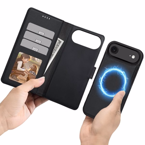 Tech-Protect piniginės magnetinis dėklas telefonui iPhone 17 Air - matinė juoda