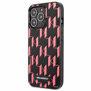 Karl Lagerfeld Monogramos plokštelės dėklas telefonui iPhone 13 Pro Max 6.7" - rožinis