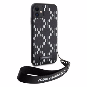 Karl Lagerfeld KLHCN61SAKLMBSK iPhone 11 / Xr 6.1" чёрный/чёрный хардкейс Monogram Losange Saffiano