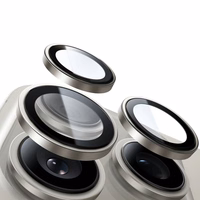Apsauginis stiklas Tel Protect Titanium Lens 99% AR ant kameros Iphone 15 Pro/15 Pro Max titanas (3 lęšiai)