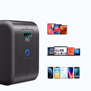 "Choetech GaN" C tipo USB sieninis įkroviklis 61W Power Delivery juodas (Q6006)