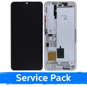 Ekranas skirtas Xiaomi Mi Note 10 (Note 10 Pro / Note 10 Lite) su rėmeliu / Glacier White / (Service Pack)