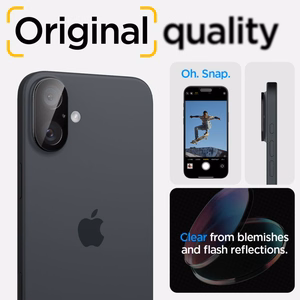 Spigen Optik GLAS.TR kameros apsauga 2-PACK iPhone 16 / 16 PLUS - juoda