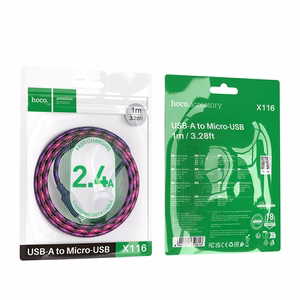 Kabelis USB A į Micro USB Hoco 2,4A 1 m X116 gradientinė violetinė