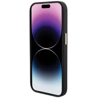 Guess silikoninis Logo Strass 4G dėklas telefonui iPhone 15 Pro - juodas