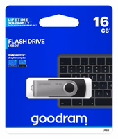 Goodram UTS2 USB atmintukas 16 GB USB A tipo 2.0 Juoda, Sidabras