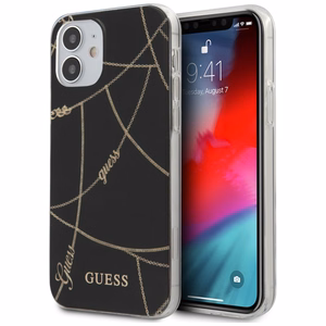 Dėklas telefonui (m) iPhone 12 mini 5.4" - juodas/juodas kietasis dėklas Saffiano
