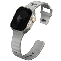 UNIQ dirželis Stride Apple Watch Series 1/2/3/4/5/6/7/8/9/SE/SE2/Ultra/Ultra 2 42/44/45/49mm FKM guminis pilkas