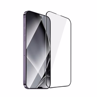 Apsauginis stiklas su metalo rėmu skirtas iPhone 14 Pro Max 6,7", juodas rėmas