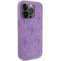 Guess Odinis 4G Įspaustas dėklas telefonui iPhone 15 Pro - violetinis