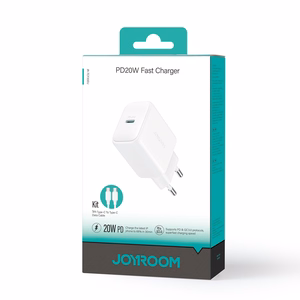 Įkroviklis Joyroom JR-TCF20 20W USB-C + USB-C to USB-C cable 1.0m baltas