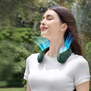 Jisulife Life3 nešiojamasis USB kaklo ventiliatorius, žalias