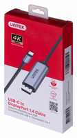 UNITEK ADAPTERIS USB-C, DISPLAYPORT 1.4, 8K@60HZ, 1,8M, V1423C