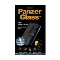 PanzerGlass E2E Super+ Microfracture antibakterinis grūdintas stiklas iPhone 12 Pro Max – su juodu rėmeliu