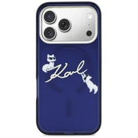Karl Lagerfeld IML Choupettes Karl Script Logo MagSafe Case for iPhone 17 Pro Max - Blue