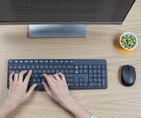 Logitech MK235 klaviatūra Pelė įskaityta USB QWERTY JAV tarptautinė versija Pilka