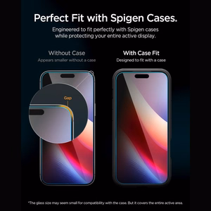 Spigen Glas.tR EZ Fit Pro HD AC privatumo grūdintas apsauginis stiklas, skirtas iPhone 18 Pro Max